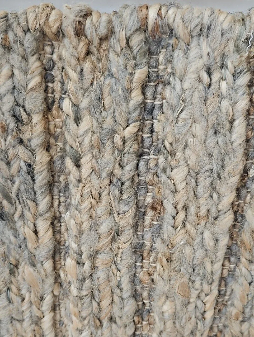 Pottery Barn Raymer Natural Fiber Braided Natural Taupe Jute Wool Accent Rug
